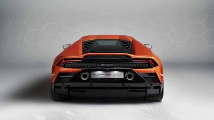 New Lamborghini Huracan Evo supercar, back view
