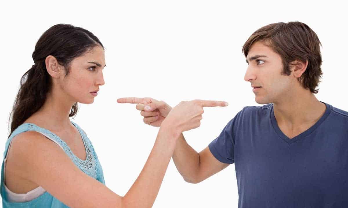 Woman Point Finger At Man Argument