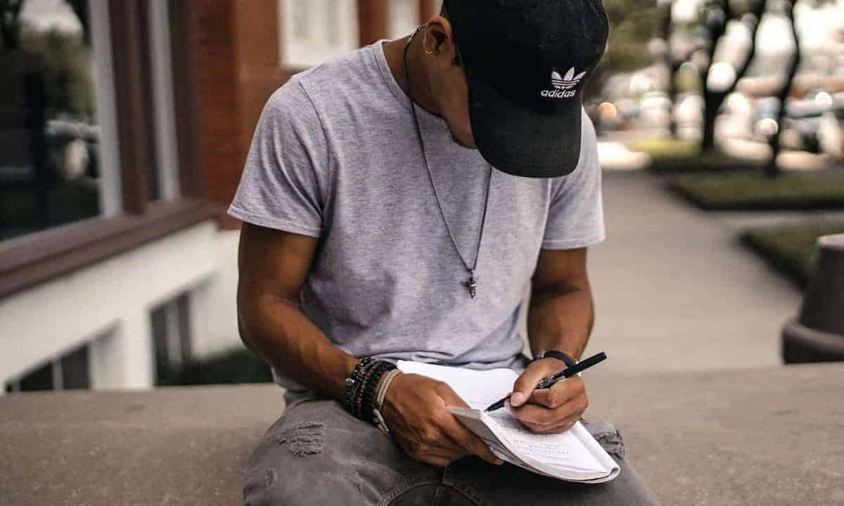 Man writing as a hobby